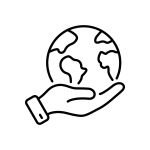 pictogramme d'une main tenant une planète symbolisant l'écologie